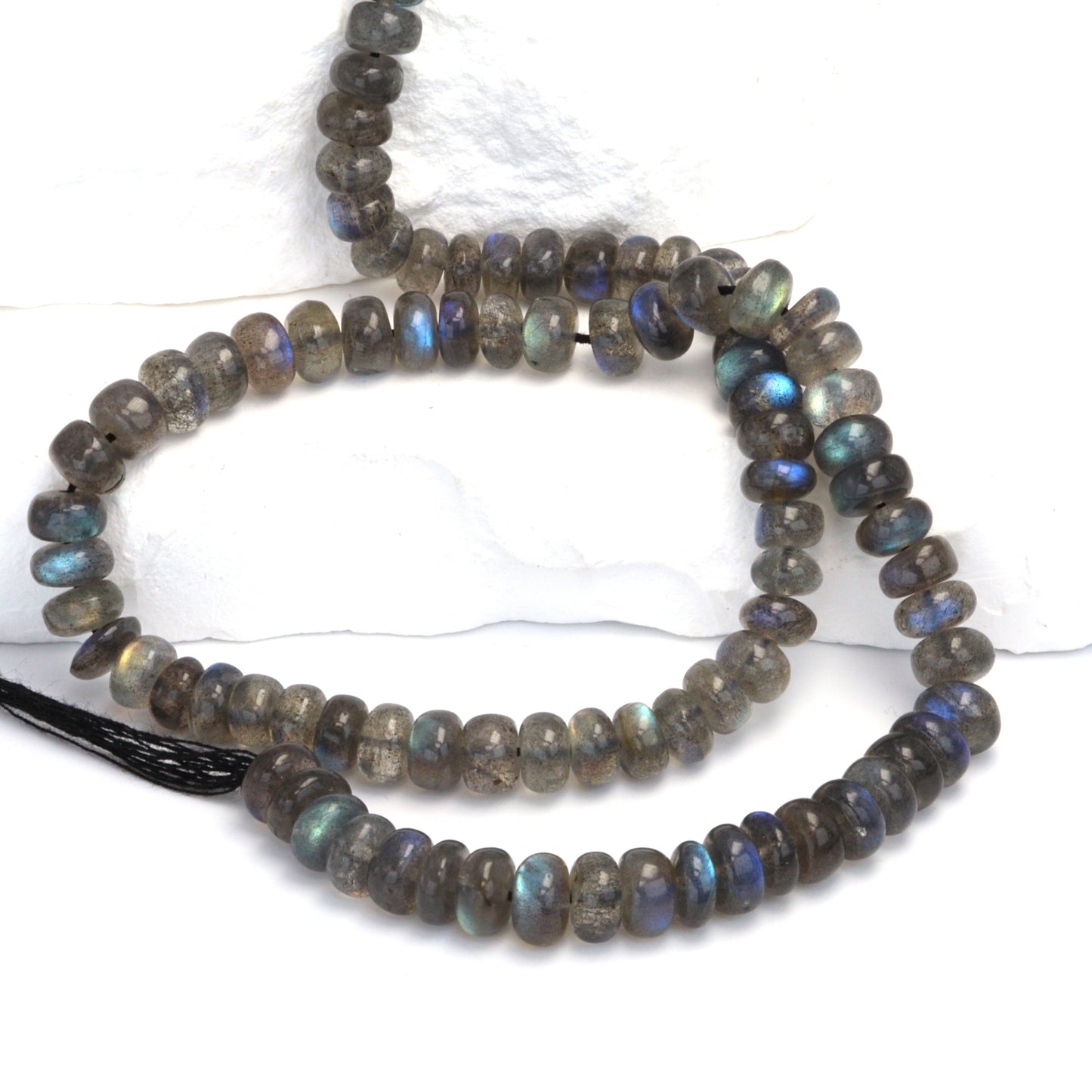 Blue Labradorite 6mm Smooth Rondelles Bead Strand