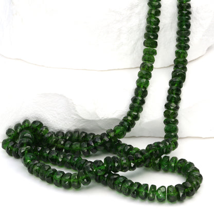 Green Chrome Diopside 5mm Faceted Rondelles Bead Strand