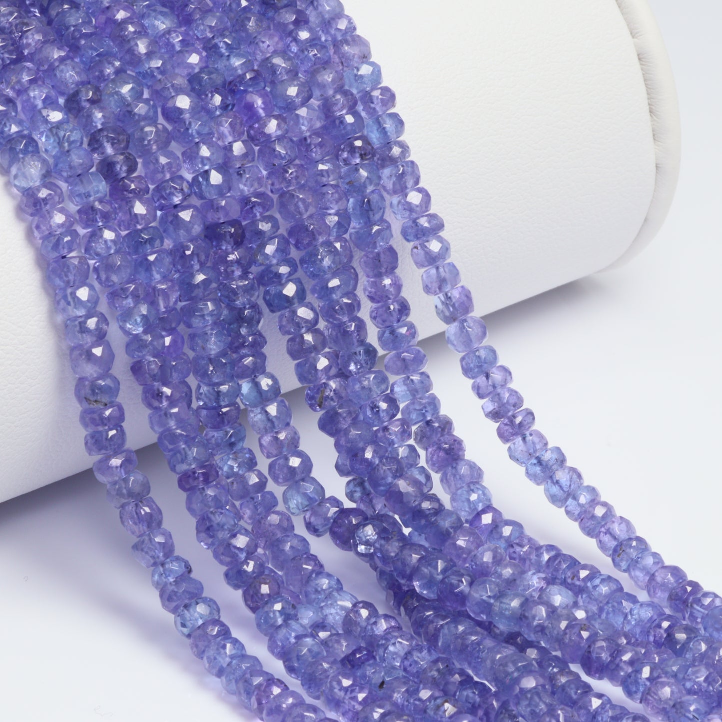 Blue Tanzanite 3mm Faceted Rondelles