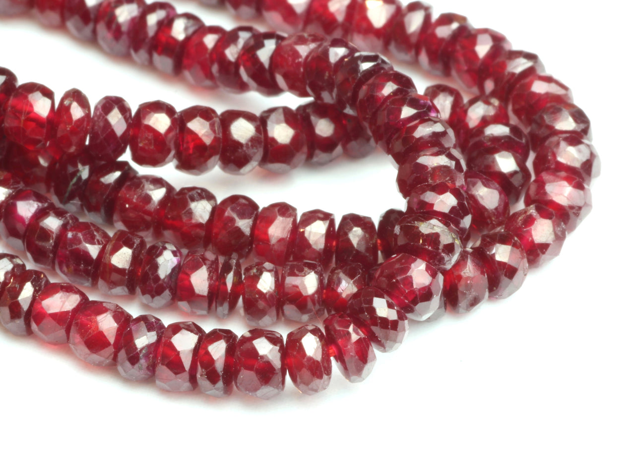 Red Ruby 3.5mm Faceted Rondelles