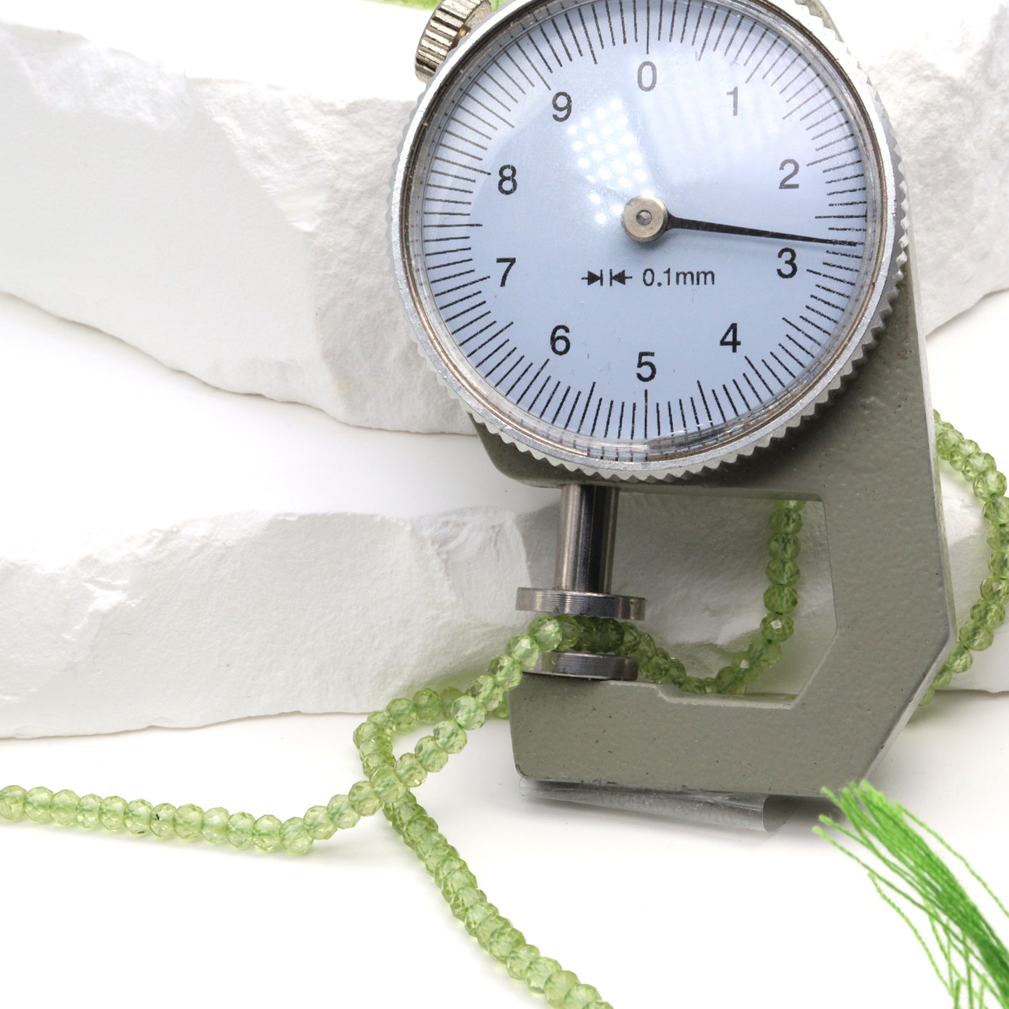 Green Peridot 2.5mm Faceted Rondelles Bead Strand