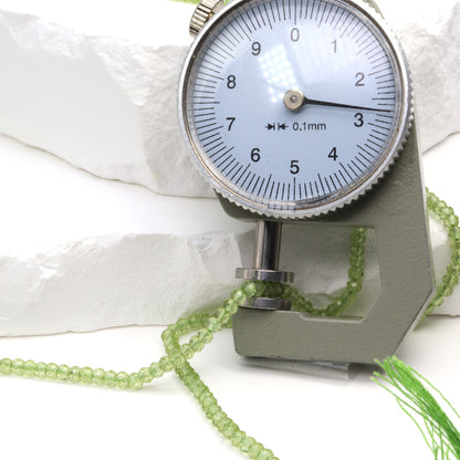Green Peridot 2.5mm Faceted Rondelles Bead Strand