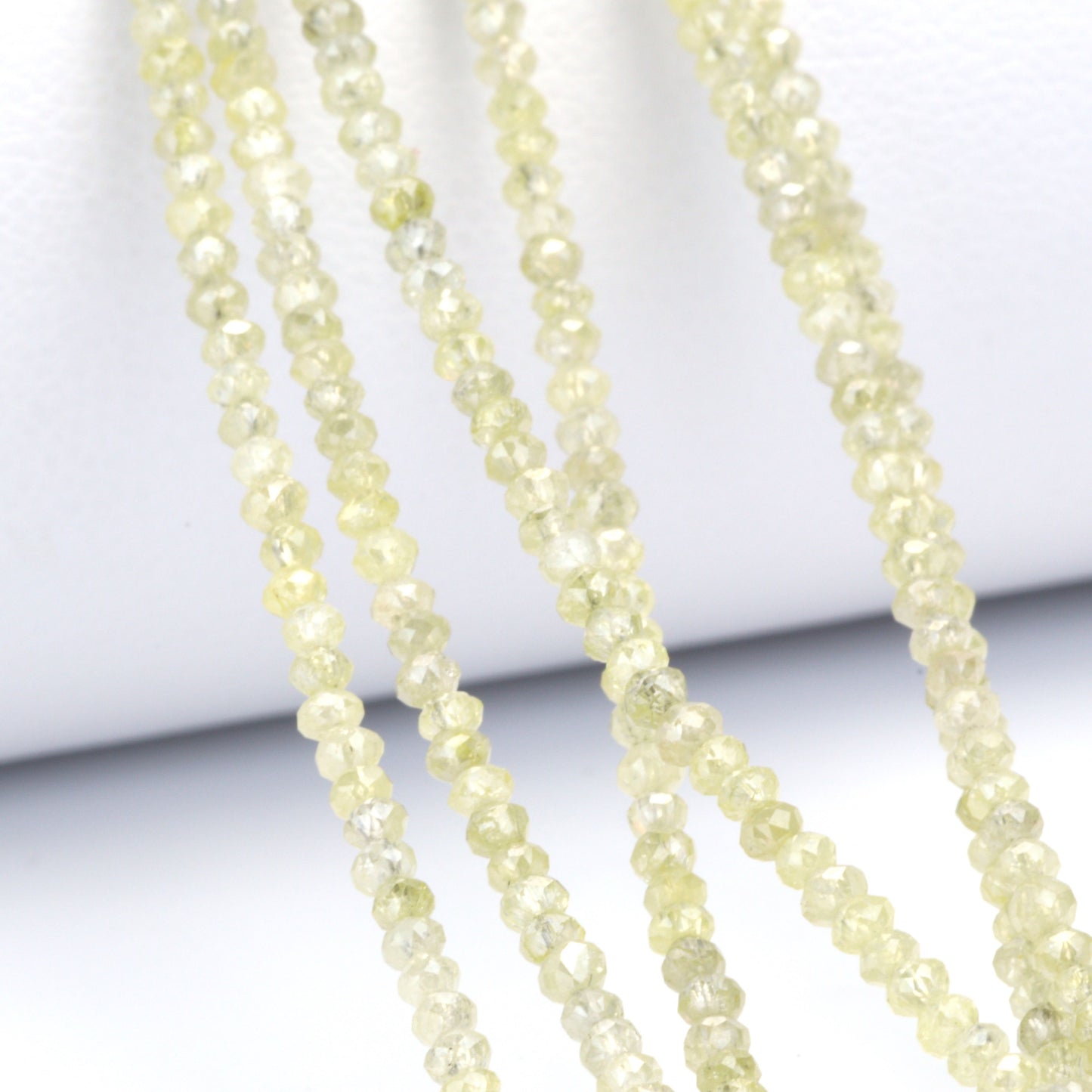 Champagne Diamond 2mm - 2.6mm Hand Faceted Rondelles Bead Strand