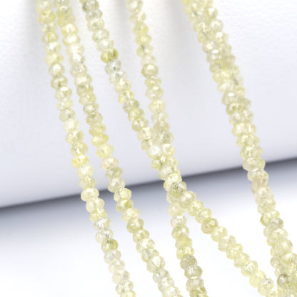Champagne Diamond 2mm - 2.6mm Hand Faceted Rondelles Bead Strand