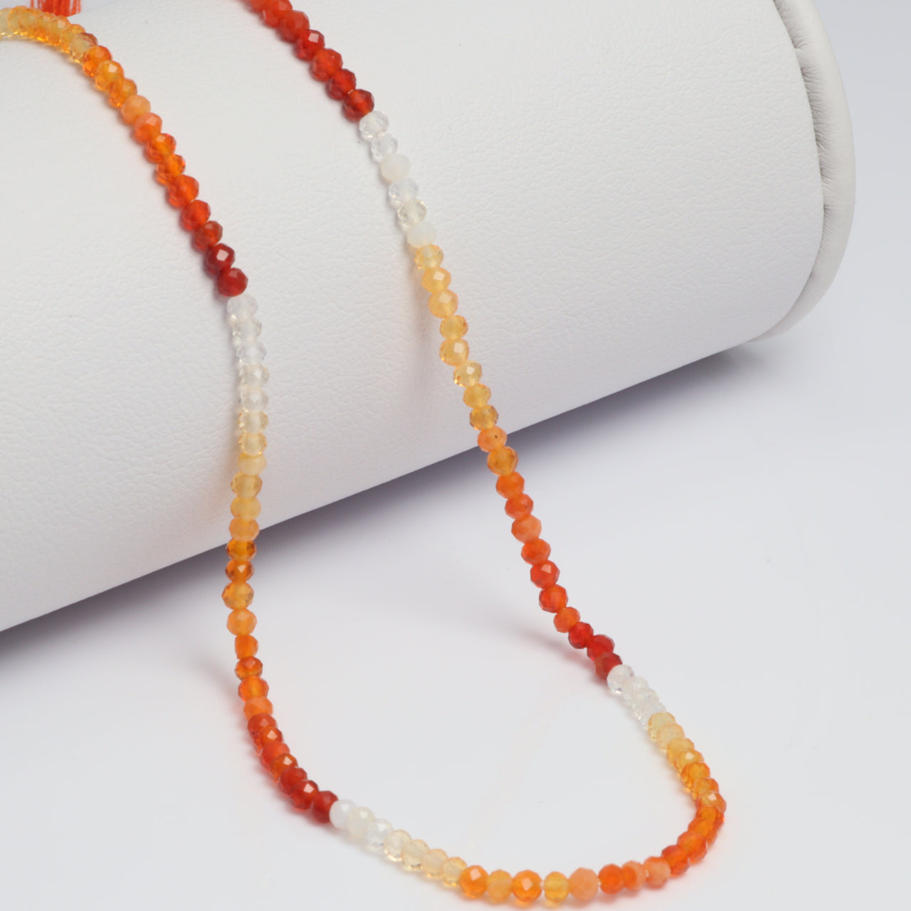 Orange Mexican Fire Opal 2mm Faceted Rondelles Bead Strand