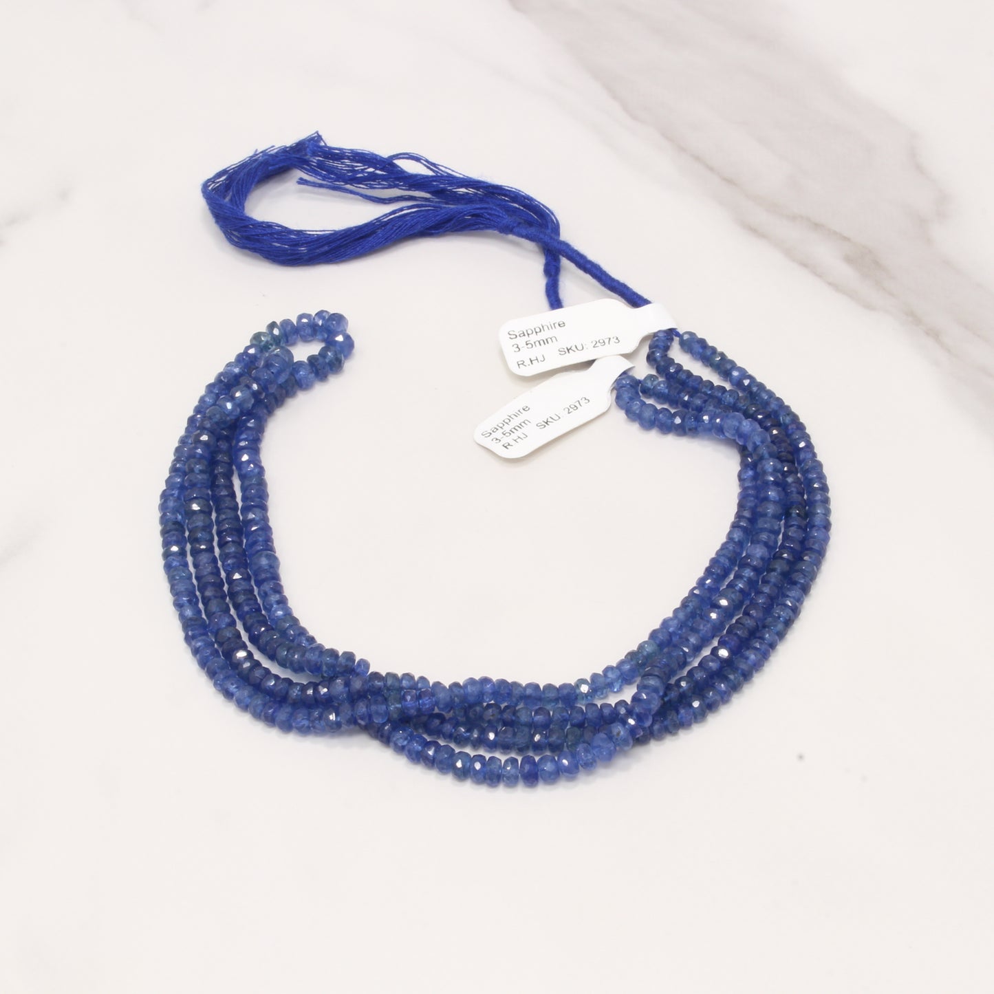 Royal Blue Sapphire 3mm Faceted Rondelles