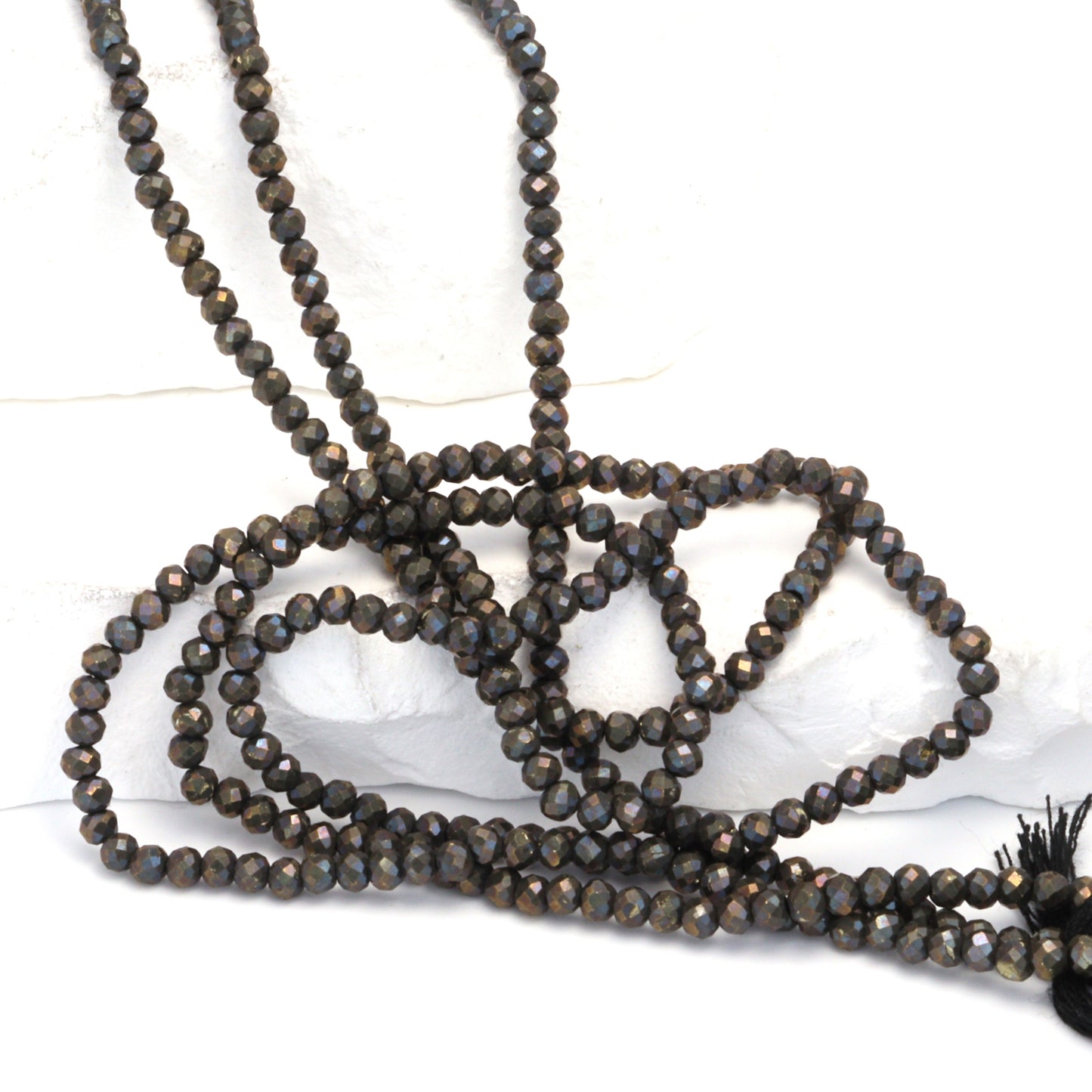 Natural Bronze Pyrite 3mm Faceted Rondelles