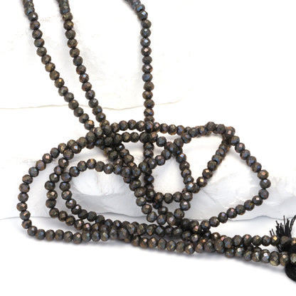 Natural Bronze Pyrite 3mm Faceted Rondelles