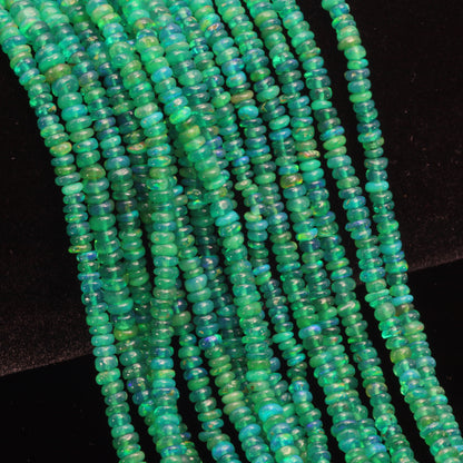 Green Ethiopian Opal 2.5mm Smooth Rondelles