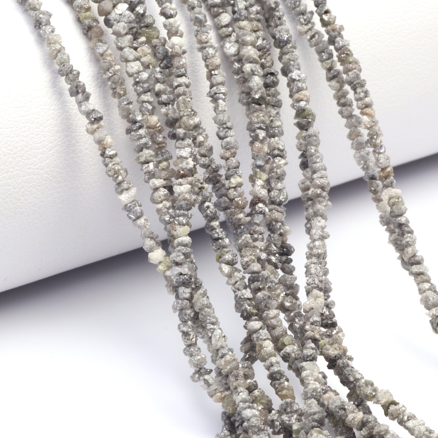 Gray Diamond 2.5mm - 3.0mm Hand Faceted Chips Bead Strand