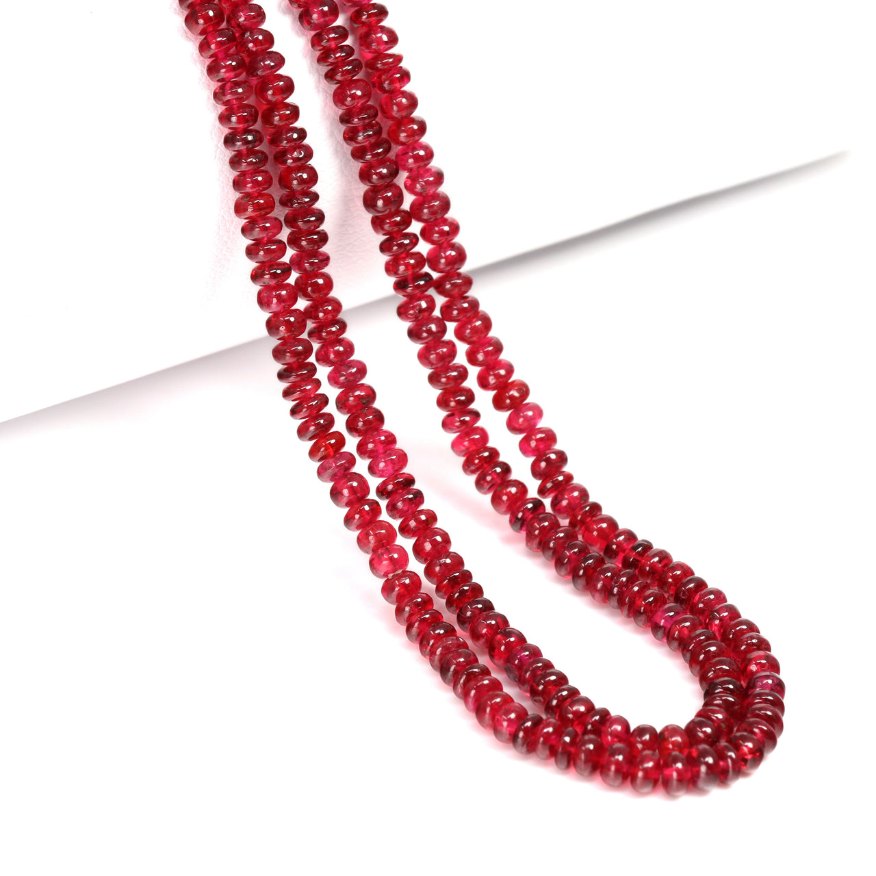 Red Spinel 3mm Smooth Rondelles Bead Strand