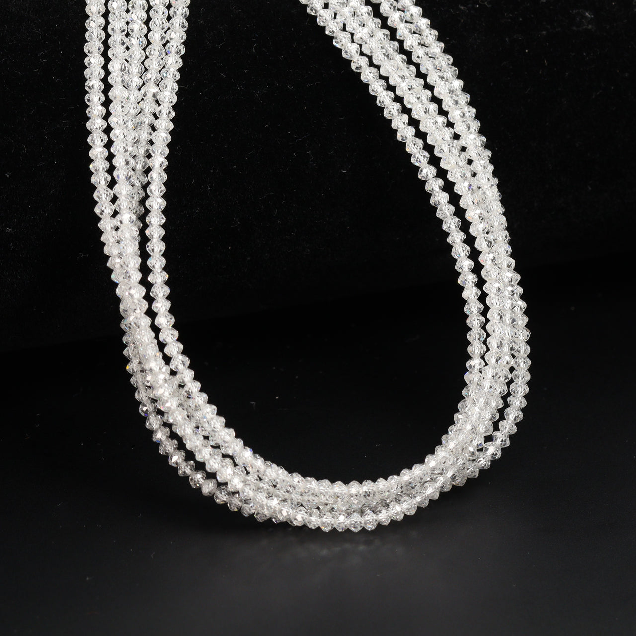 Lab Grown Diamond 2mm – 2.5mm Faceted Rondelles Bead Strand