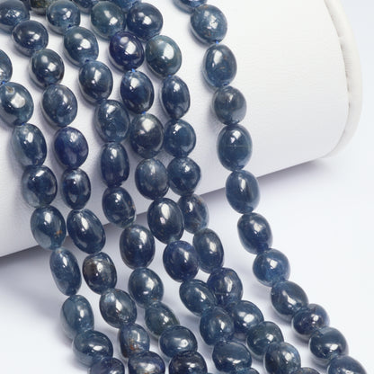 Blue Sapphire 5x7mm - 6x8mm Smooth Nuggets Bead Strand