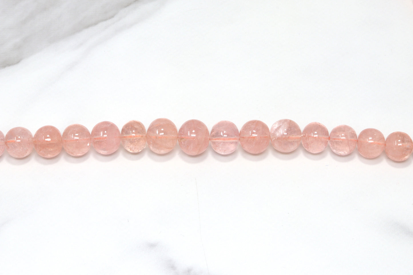 Pink Morganite 6mm-11mm Smooth Rondelles 1 Strand Bead Necklace