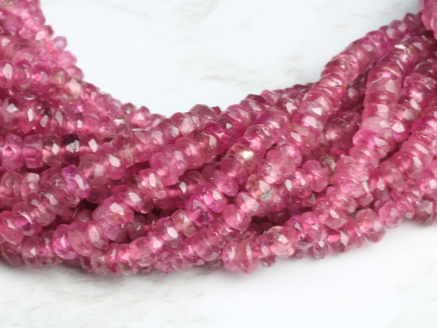 Pink Tourmaline 3mm Faceted Rondelles
