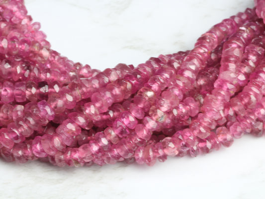 Pink Tourmaline 3mm Faceted Rondelles