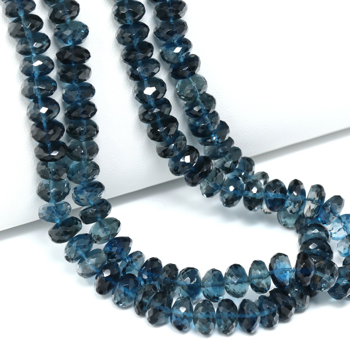 London Blue Topaz 7mm Faceted Rondelles Bead Strand