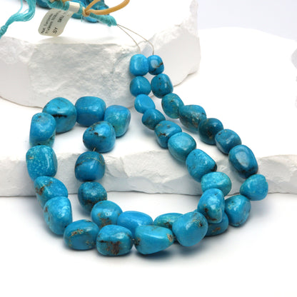 Natural Blue Turquoise 11x9mm Smooth Nuggets