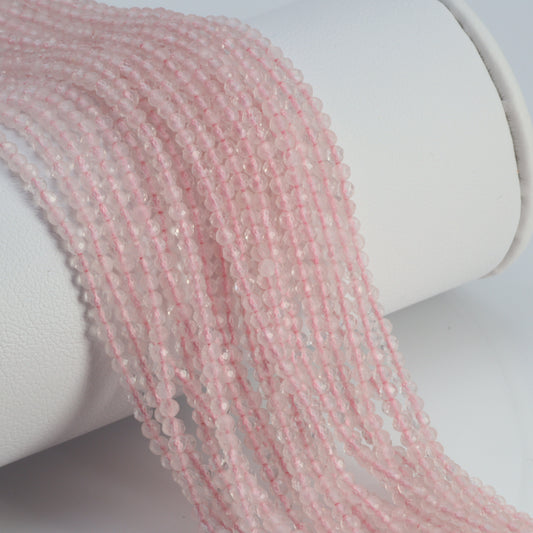 Light Pink Rose Quartz 2mm Faceted Rounds