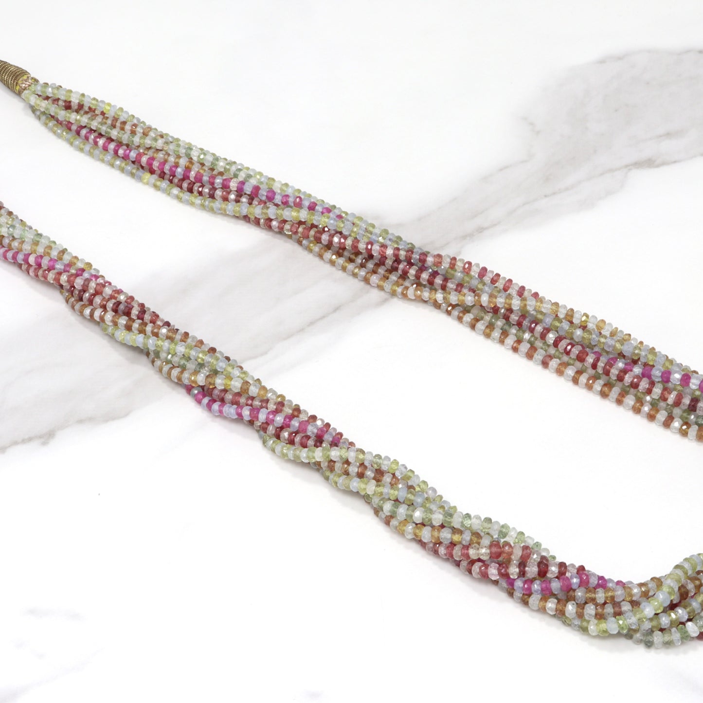 Multi Sapphire 3mm Faceted Rondelles