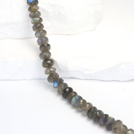 AA Blue Labradorite 8mm Faceted Rondelles