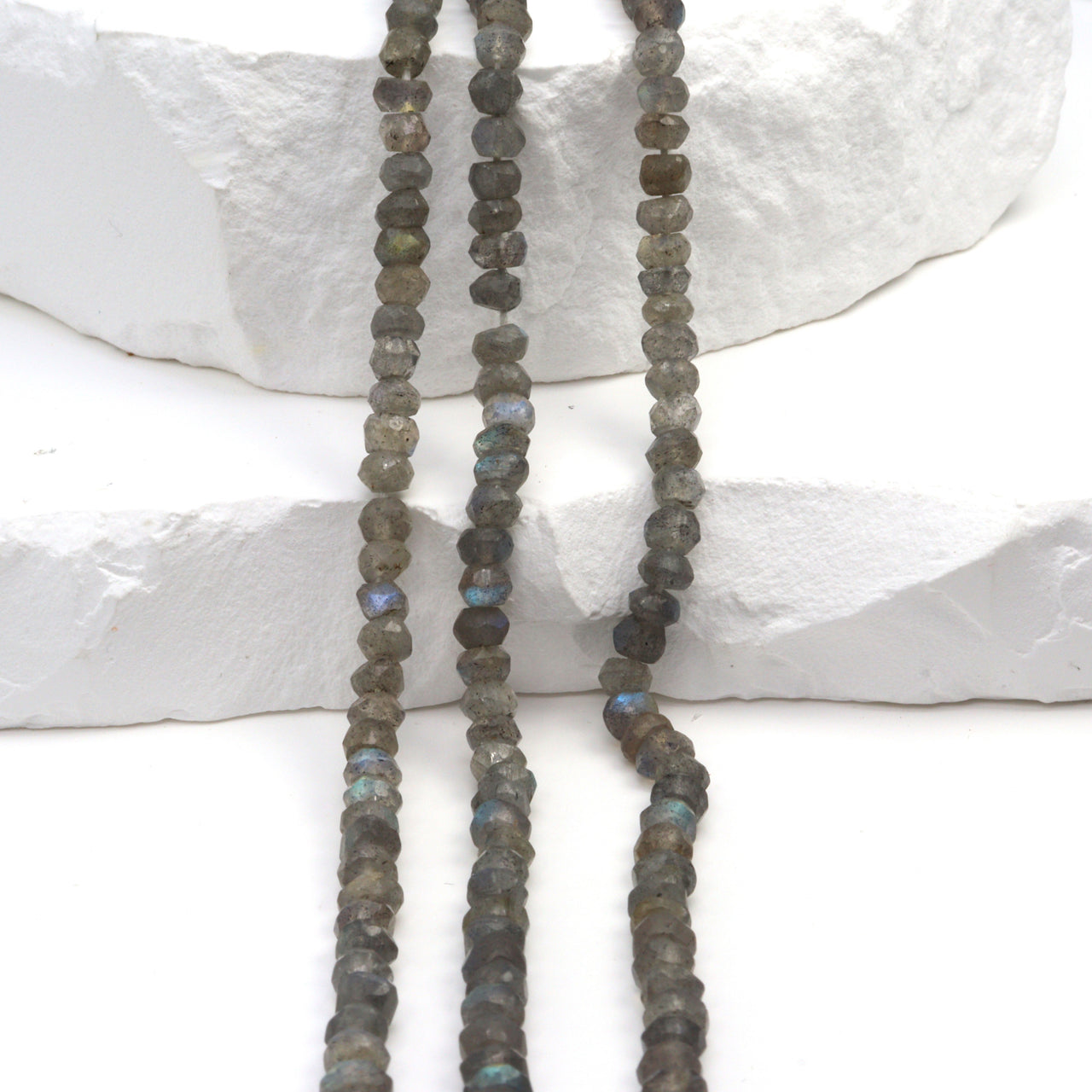 Blue Labradorite 4mm Faceted Rondelles