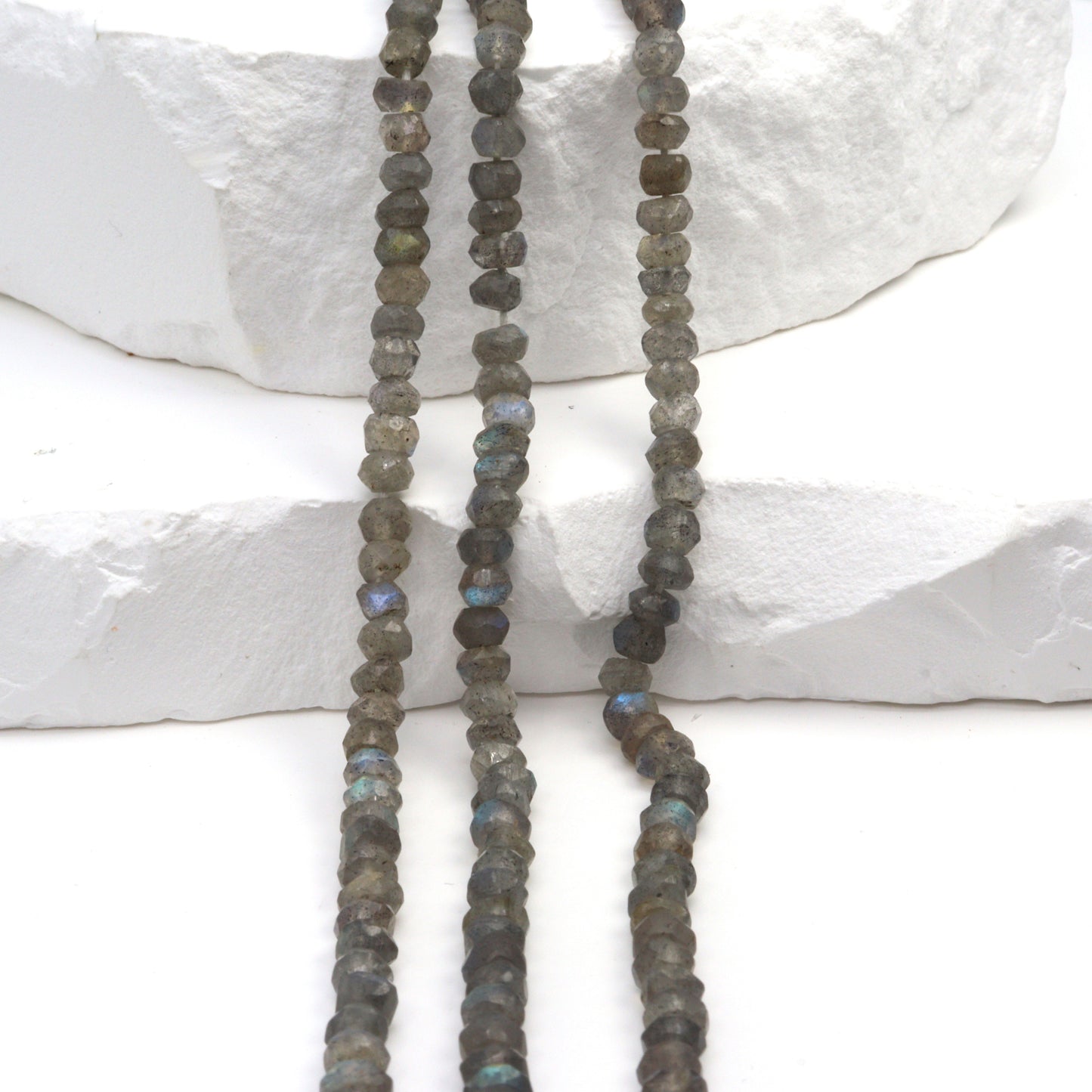 Blue Labradorite 4mm Faceted Rondelles
