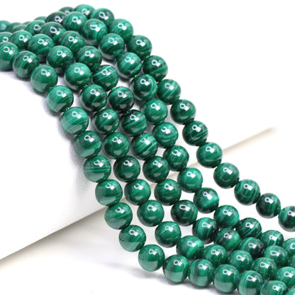Green Malachite 6mm Smooth Rounds Bead Strand