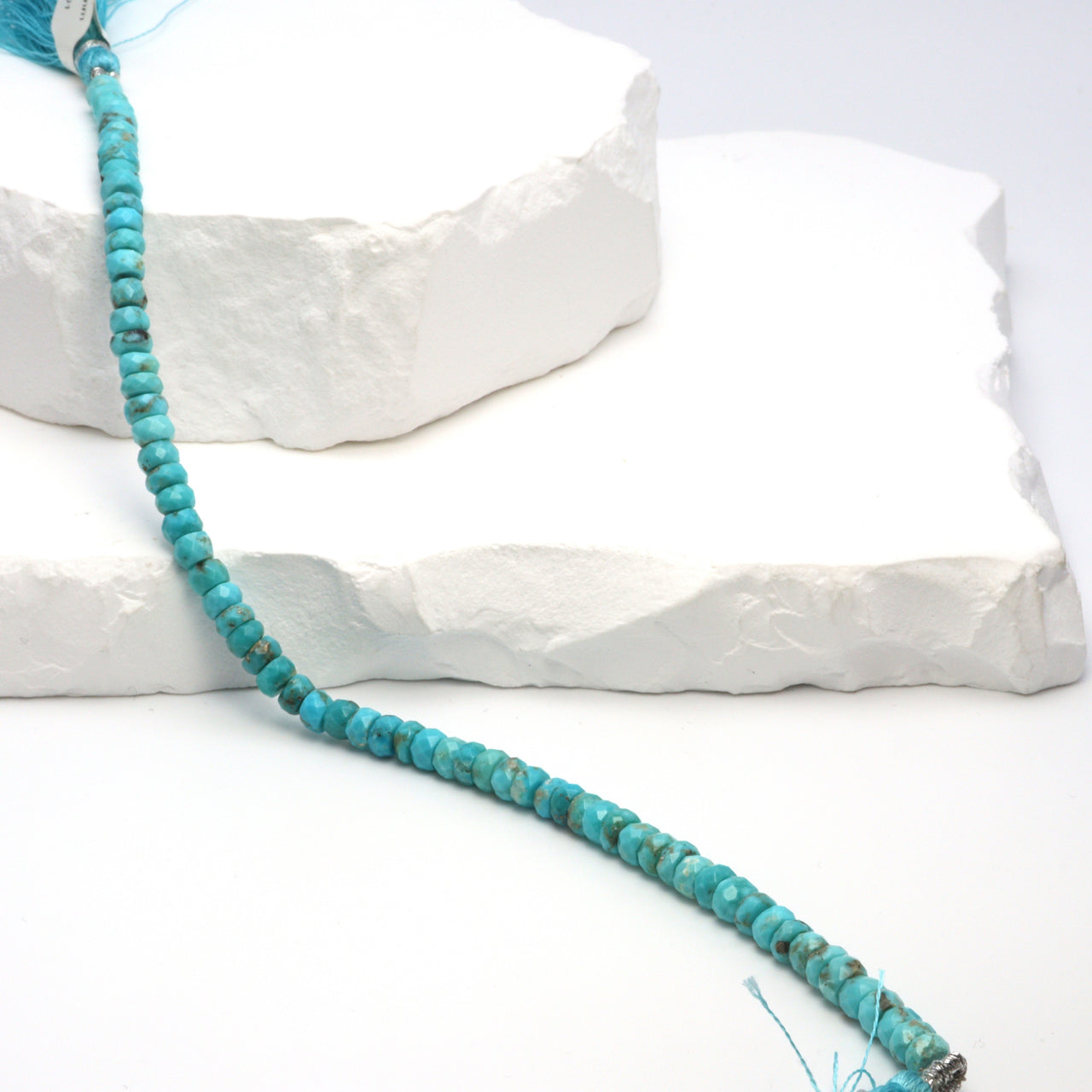 Natural Blue Turquoise 4.5mm Faceted Rondelles Bead Strand