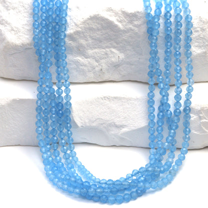 Blue Chalcedony (D) 2.5mm Faceted Rounds