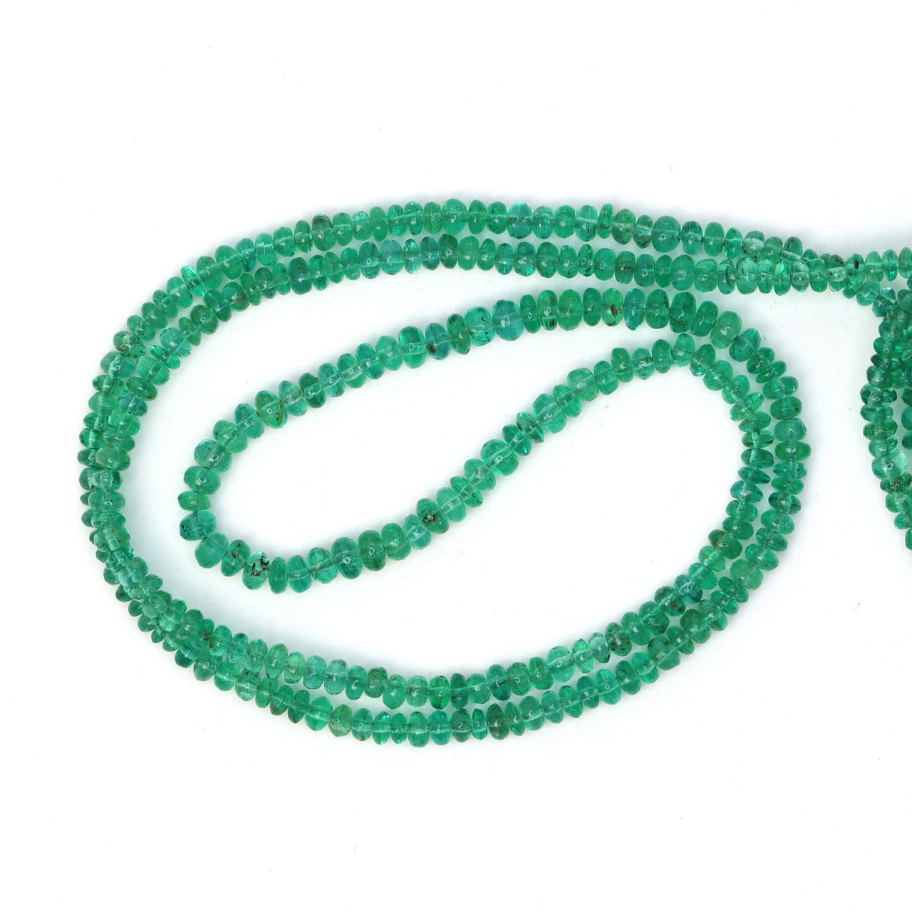 Green Emerald 2.2mm - 3mm Smooth Rondelles Bead Strand