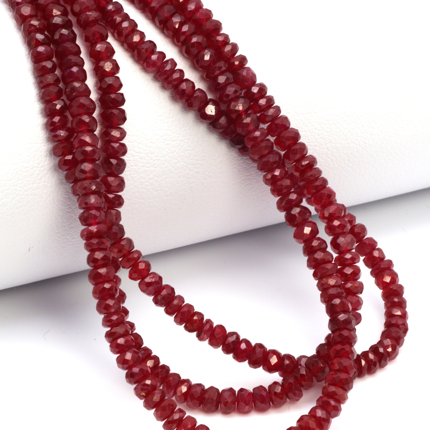 Red Ruby 3mm Faceted Rondelles