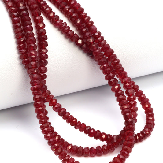 Red Ruby 3mm Faceted Rondelles