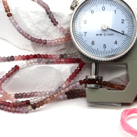 Multi Spinel 3mm Faceted Rondelles Bead Strand