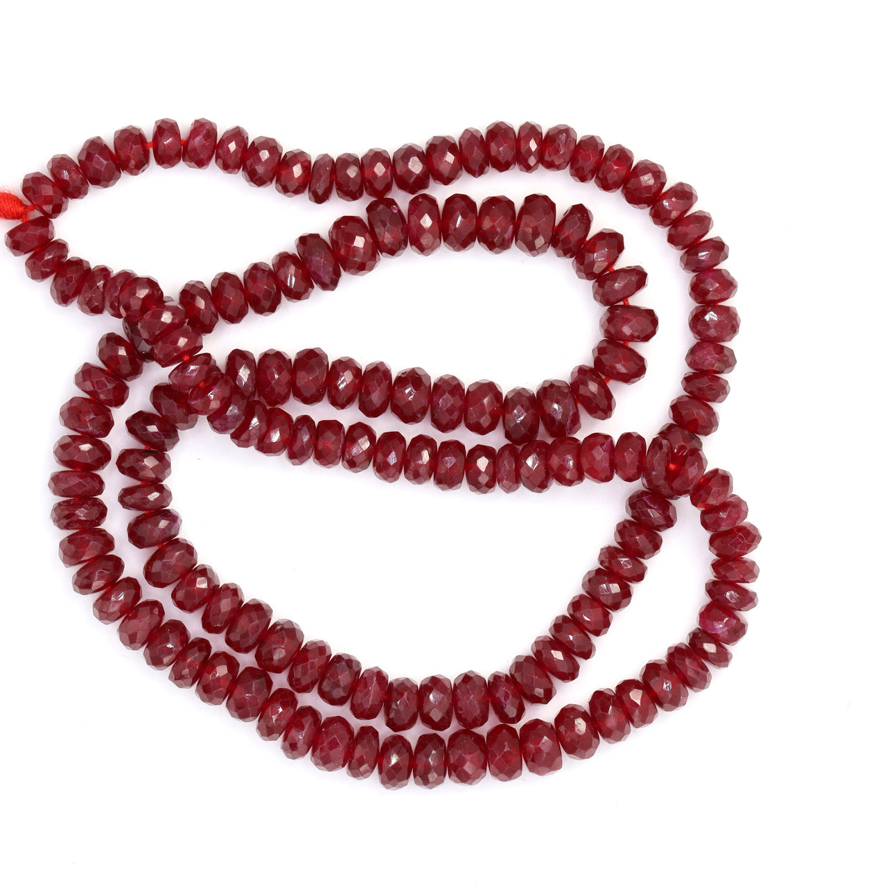 AA Red Ruby 4.5mm - 5.5mm Faceted Rondelles Bead Strand