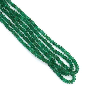 Green Emerald 2.5mm - 3.0mm Smooth Rondelles Bead Strand