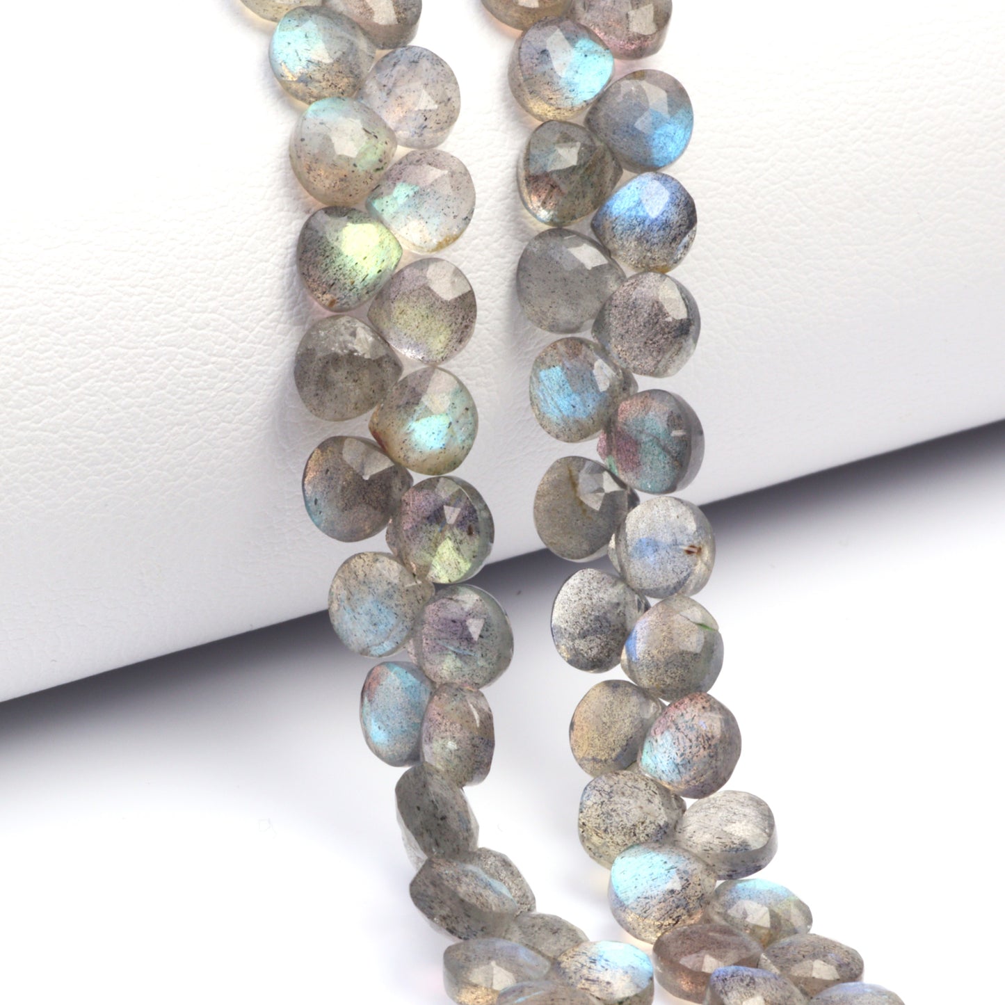 AA Blue Labradorite 5mm Faceted Heart Shaped Briolettes