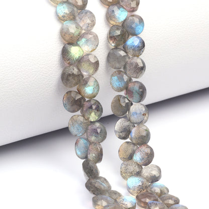 AA Blue Labradorite 5mm Faceted Heart Shaped Briolettes
