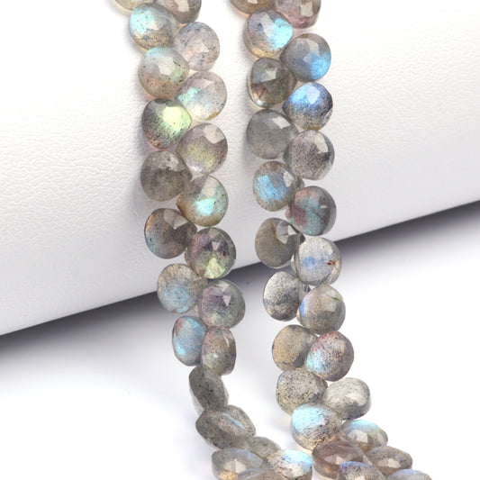 AA Blue Labradorite 5mm Faceted Heart Shaped Briolettes