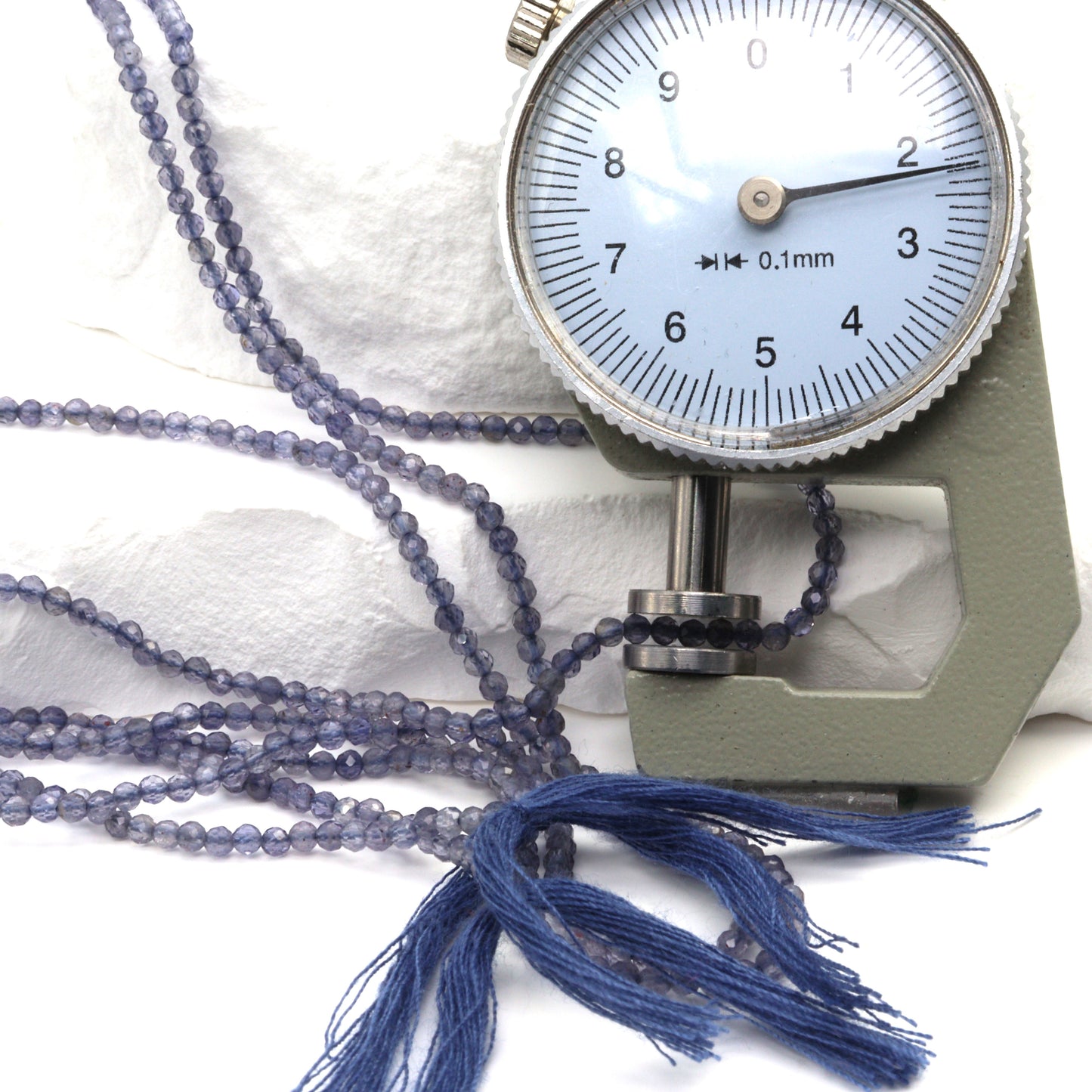 Iolite 2mm Faceted Rounds Bead Strand