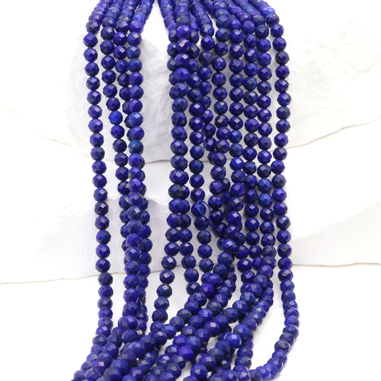 Royal Blue Lapis Lazuli 3mm Faceted Rounds