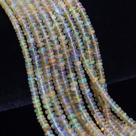 Yellow Ethiopian Opal 3mm Smooth Rondelles