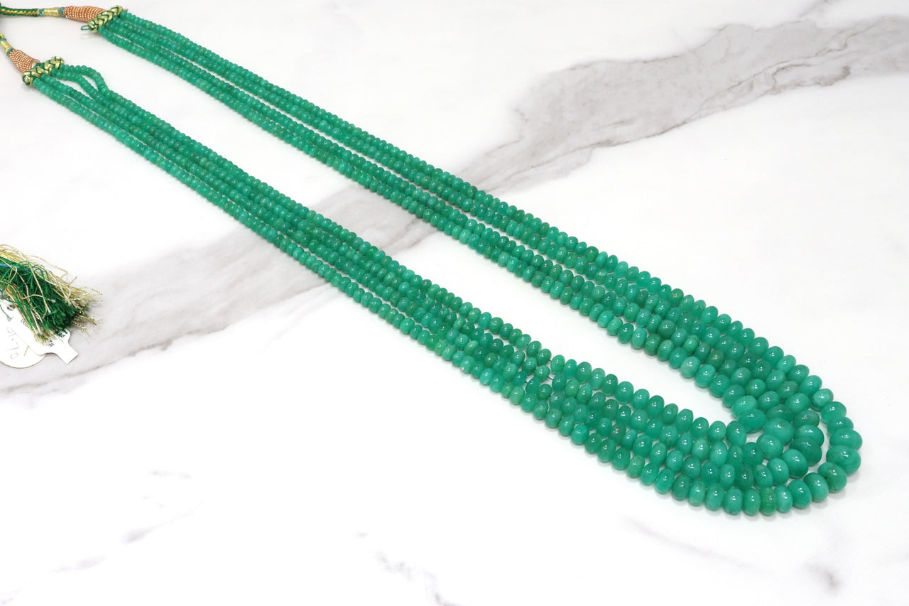 Green Emerald 4mm Smooth Rondelles