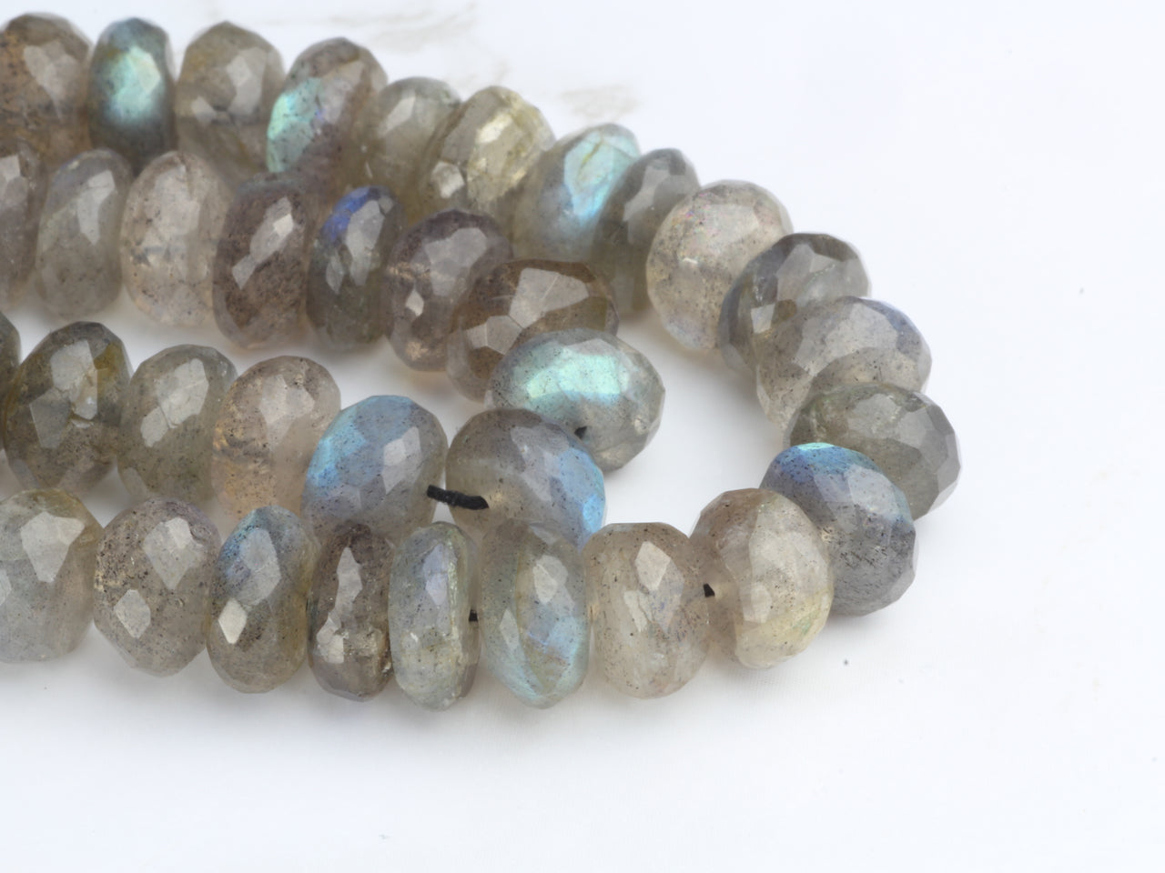 Blue Labradorite 8mm Faceted Rondelles