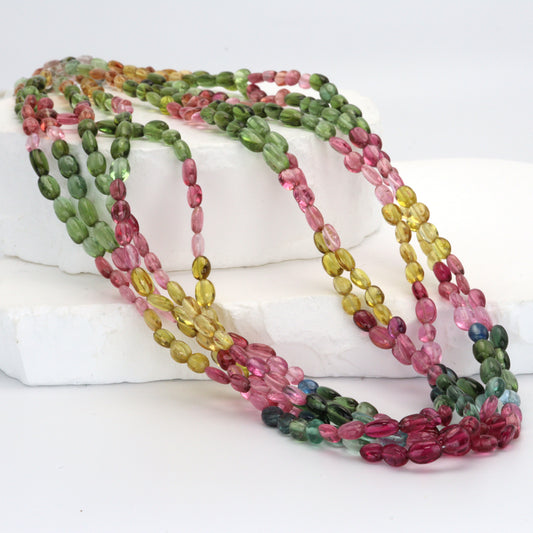 Watermelon Tourmaline 6x4mm Smooth Ovals