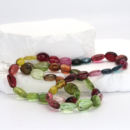 Watermelon Tourmaline 10x8mm Smooth Ovals