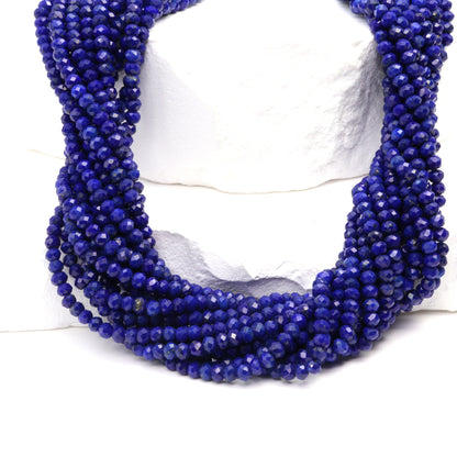 Royal Blue Lapis Lazuli 2.5mm Faceted Rondelles Bead Strand