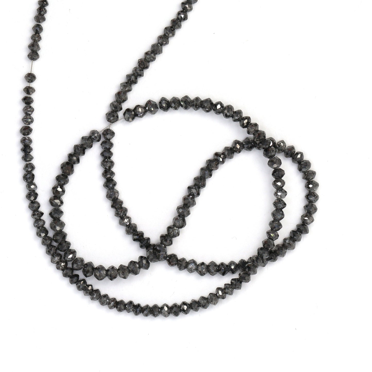 Gray Diamond 2.2mm Faceted Rondelles