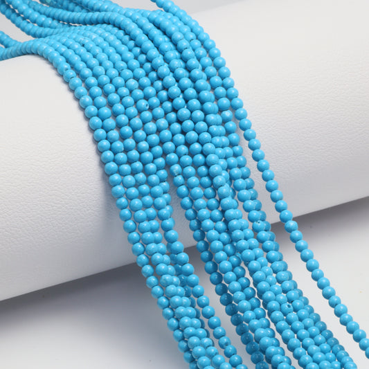 Dark Blue Turquoise (R) 2mm Smooth Rounds