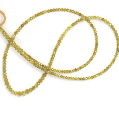 Yellow Diamond 1.7mm Faceted Rondelles